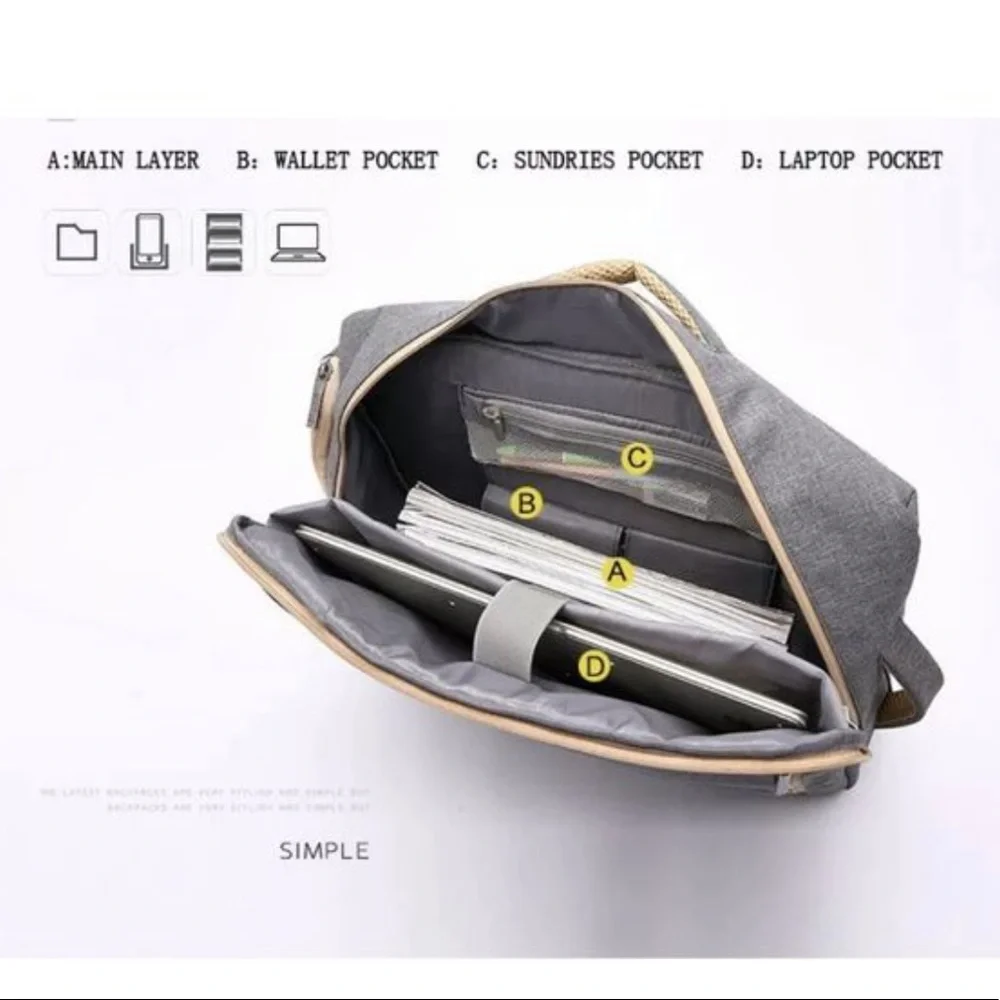 Anti-Theft Laptop Backpack for Women - Gray
